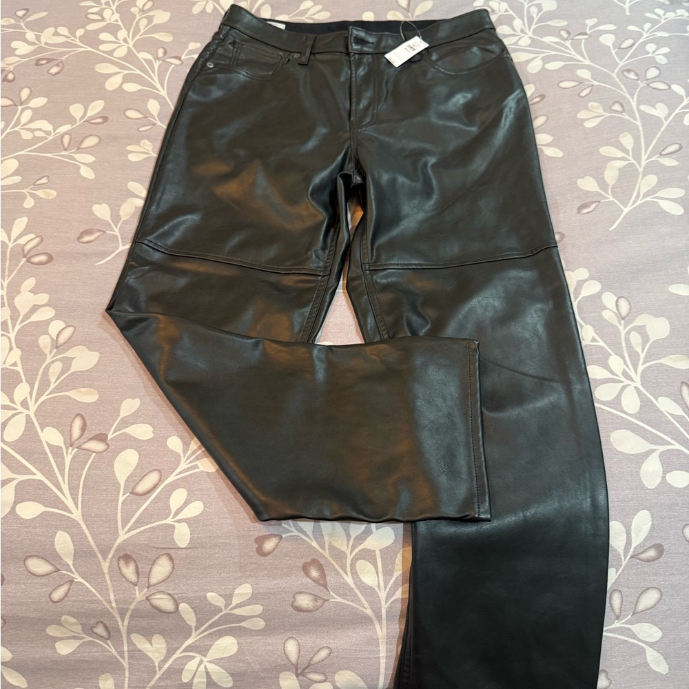 Gap Black Vegan Leather Pants 32 or 14 R